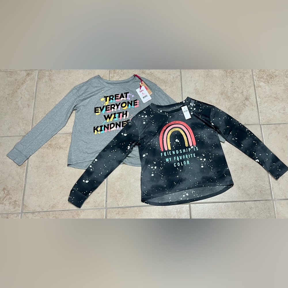 NWT Girls Justice Active Long Sleeve Shirt Tops